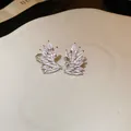 Elegant sparkling marquise-cut zircon wing-shaped ear cuffs with a silver finish - Wings Style (10#)