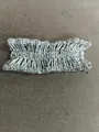 Vintage silver-toned pleated lace choker necklace with shimmering rhinestone details - Bracelet / Silver