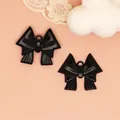 Élégant pendentif nœud en alliage peint en noir pour la création de bijoux DIY et accessoires - Noir