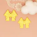 Two cute yellow hand-painted alloy bow charms for DIY jewelry and bag accessories - Light Yellow