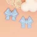 Soft-touch light blue bow-tie charm pendant for DIY jewelry and bag accessories - Aqua