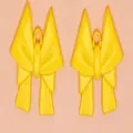 Vibrant yellow bow-shaped alloy charms for DIY handmade jewelry and bag accessories - Bright yellow