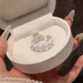 French style double layer silver ring with white pearls and lace flower design - French Lace Flower Star Style (1#) / Silver