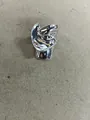 Modern silver metallic irregular twisted ring featuring a fluid wavy abstract design - Water Drop Shape Style (HR3424) / Silver