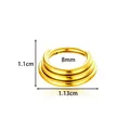 Triple-layered gold stainless steel seamless hoop nose ring earring with 8mm inner diameter - Triple Layer Style (2664-3#) / Gold