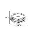 Anneau de piercing triple en acier inoxydable argent poli avec diamètre interne 8 mm - Style Triple Couche (2664-3#) / Argent