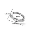 Anneau clicker sans soudure en acier avec design de serpent torsadé et bille - Style Orné de Perles (2664-4#) / Argent