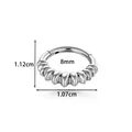 Anneau de piercing segment sans couture 8 mm en acier inoxydable avec texture torsadée - Style Ondulation Horizontale (2664-5#) / Argent