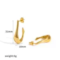 Vergoldete Edelstahl-Ohrhänger mit Größenangaben in Gold - Haken Stil / Gold (TE60828-G)