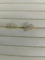 Bagues ouvertes plaquées or 14k avec d'élégantes incrustations de nacre et de zircon - Ensemble deux pièces / Or