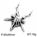 Gothic punk skeleton hand and crossed baseball bat pendant necklace charm in oxidized silver - Skull Hand Baseball Bat Style (KP118759-LU)