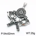 Vintage Wikinger Doppel-Axt Anhänger mit Valknut Symbol und Runen in Retro Silber - Wikinger Axt Valknut Stil (KP118844-LU)