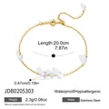 Vista dettagliata di un bracciale regolabile in acciaio inossidabile con zirconi a pera - Bracciale Strass Pera (JDB0205303) / Oro