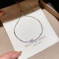 Elegant silver-toned zircon flower bracelet with adjustable bolo clasp and gift pouch - Fine Chain Single Flower Zirconia Style (HB5459)