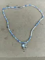 Collana di perline stile estivo con cristalli blu e trasparenti e ciondolo a stella - Stile Ciondolo Stella Marina