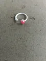 Anello aperto minimalista in argento con ciondolo a fragola e stella per ragazze - Stile Stella Fragola (HR3159-1) / Argento