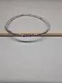 Eleganter silberfarbener Tennisarmband mit funkelnden lila Glassteinen für Damen - Rosa Diamant schlankes Armband (40#) / Silber-Rosa