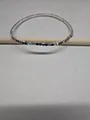 Funkelndes silbernes Tennisarmband mit bunten Glas-Strasssteinen für Damenmode - Gun Black minimalistische Tenniskette (42#) / Silber-Gunmetal