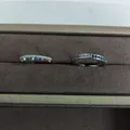 Minimalist 18k gold plated zircon rings with colorful rainbow accents for women - Open Stacked Style / Silver - Rainbow