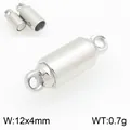 Cilindrische magnetische sluiting roestvrij staal 12x4mm voor DIY sieraden maken - Cilindrische Stijl (KLJ11352-ZQF) / 12x4mm / Zilver
