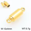 Gouden cilindrische magnetische sluiting van roestvrij staal voor DIY-kettingen - Cilindrische Stijl (KLJ11351-ZQF) / 12x4mm / Goud