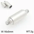 Gepolijste roestvrijstalen cilindrische magneetsluiting 16x5mm voor DIY-sieraden maken - Cilindrische Stijl (KLJ11354-ZQF) / 16x5mm / Zilver
