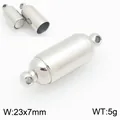Polished stainless steel cylindrical magnetic clasp for DIY jewelry making 23x7mm 5g - Cylindrical Style (KLJ11356-ZQF)