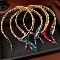 Collana girocollo vintage di lusso con cristalli colorati geometrici in tono oro - Multicolore