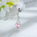 Boucle d'oreille cartilage en titane avec pendentif fraise cœur rose pour piercing - Clou d'Oreille Unique / Rose (A1406-2)