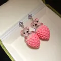 Silver Earring Post - Pink
