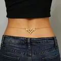 Sexy gold angel wing body chain for women beach fashion waist jewelry accessory. - Thorn Heart Star Style / Gold (4993)