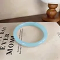 Elegant light blue chalcedony bangle bracelet for women in a minimalist fashion - Style 8