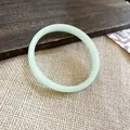 Elegant light green chalcedony bangle in minimalist New Chinese style for women - Style 9