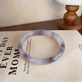 Elegant lavender chalcedony bangle with a minimalist polished finish. - Style 21