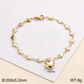 Elegantes 18k Gold Herzglied-Armband mit 11mm Pfirsichherz-Anhänger und Karabinerverschluss - Herz Armband / Gold