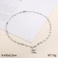 Elegantes 18K Silber Herzanhänger Choker Halskette mit einem feinen Herz-Gliederketten Design - Herzkette / Silber