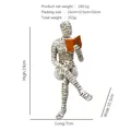 Statuina in resina donna che legge astratta moderna per libreria con dimensioni complete - Statuina donna seduta che legge di lato (W310-02)