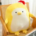 Soft and adorable yellow penguin plush toy wearing a festive red Santa hat decoration - Yellow / 50cm 0.8kg