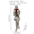 Creative reading woman resin figurine with text print and precise dimension specifications. - Hand-on-Chin Sitting Reading Figurine (W310-04)