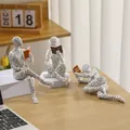 Set of 3 creative resin reading woman figurines for home office and study shelf decor - Reading Woman 3-Piece Set Figurine (W310-10 Set)