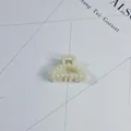 Elegant mini pearl hair claw clip for women's hair styling in ivory white finish - Double Row Artificial Pearl Style(21#) / Approx. 4cm