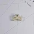 Elegant cream faux pearl hair claw clip in butterfly bow shape for women hair styling - Cross Geometric Artificial Pearl Style(22#) / Approx. 4cm