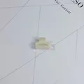 Elegant cream white rectangular hair claw clip decorated with numerous mini pearls - 34# (approximately 2.5cm)