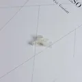 Elegant mini pearl shark hair claw clip with a mermaid tail design in cream finish - Mini Fish Tail Bow Style(43#) / Approx 2.5cm
