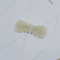 Elegant creamy white faux pearl hair clip barrette for women's chic hairstyling - Rectangular Rounded Corner Style(52#) / Approx. 8cm