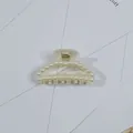 Elegant cream white pearl hair claw clip for women, stylish shark clip for bun hairstyles - Semi-circular Arch Style(16#) / Approx 6cm
