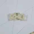 Elegant cream white pearl-studded bow-shaped hair claw clip for women hair styling - Bowknot Artificial Pearl Style(17#) / Approx 6cm