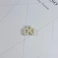 Elegant small bow-shaped hair claw clip decorated with many creamy white pearls - Mini Bowknot Style(26#) / Approx 2.5cm