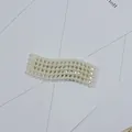 Elegant wave-shaped hair clip fully covered with white pearls for women - Snap Clip Wavy Style(51#) / Approx. 8cm