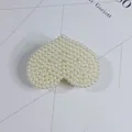 Elegant heart-shaped hair claw clip fully covered in lustrous creamy white pearls - Arc Heart Style(53#) / Approx. 8cm